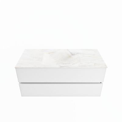 MONDIAZ VICA-DLUX 110cm badmeubel onderkast Talc 2 lades. Inbouw wastafel CLOUD midden zonder kraangat, kleur Ostra. MONDIAZ VICA-DLUX 110cm badmeubel onderkast Talc 2 lades. Inbouw wastafel CLOUD midden zonder kraangat, kleur Ostra.