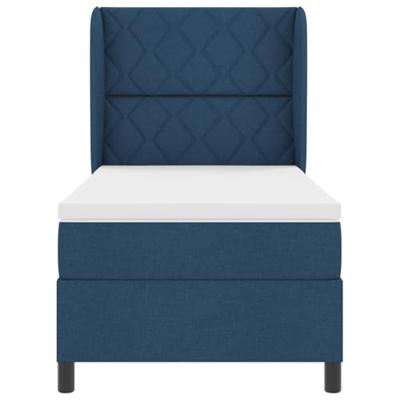 Boxspringbed met matras stof blauw 100x200 cm