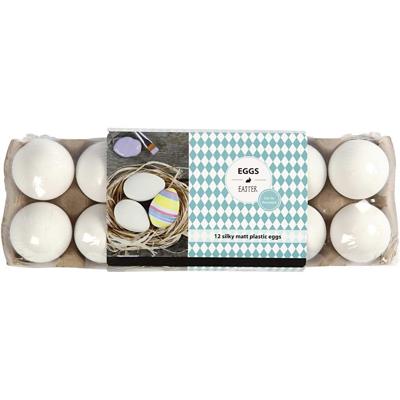 Creativ Company Kunststof eieren in eierdoos 6cm - 12st.