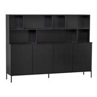 WOOOD Wandkast 'New Gravure' Grenen, 150 x 200cm, kleur Zwart - thumbnail