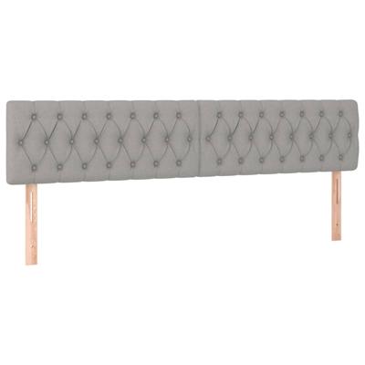 Hoofdborden 2 st 90x7x78/88 cm stof lichtgrijs