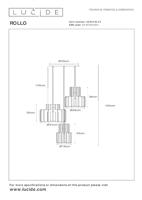 Lucide ROLLO - Hanglamp - 3xE27 - Taupe - thumbnail