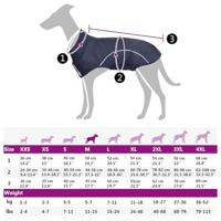 Hondenregenjas met reflecterende strips polyester marineblauw M - thumbnail