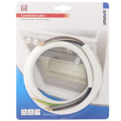 Scanpart oven aansluitkabel 5x2.50mm 1,5m Inbouw accessoire Wit