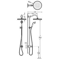 Regendoucheset Tres Clasic Opbouw Incl. Handdouche Chroom Tres - thumbnail