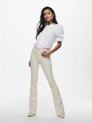 Only Onlblush Mid Flared Dnm Dot019 Noos 15230778 Flare Ecru