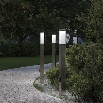 Bolderverlichting met stopcontact 3 stuks 80 cm RVS IP44