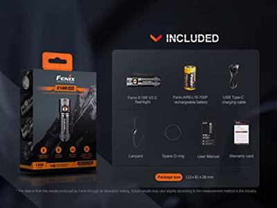 Fenix Light E18R V2.0 Zaklamp werkt op Li-ion oplaadbare batterij of batterijgevoed LED 1200 lm 56 g Fenix Light E18R V2.0 Zaklamp werkt op Li-ion oplaadbare batterij of batterijgevoed LED 1200 lm 56 g