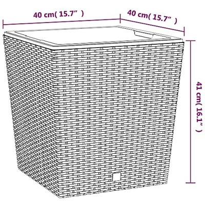 VidaXL Plantenbak met uitneembare bak rattan-look 37/64 l pp wit