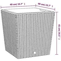 VidaXL Plantenbak met uitneembare bak rattan-look 37/64 l pp wit - thumbnail