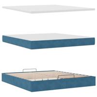 Ottoman bed met matras en LED's 180x200 cm fluweel donkerblauw - thumbnail