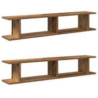 Wandschappen 2 st 105x18x20 cm bewerkt hout oud houtkleurig - thumbnail