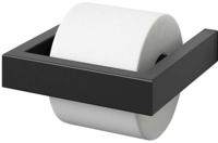 Zack Linea toiletrolhouder zwart RVS 40576 - thumbnail