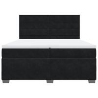 Boxspring met matras fluweel zwart 200x200 cm - thumbnail