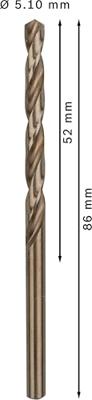 Bosch Accessories 2608585886 HSS Metaal-spiraalboor 5.1 mm Gezamenlijke lengte 86 mm Kobalt DIN 338 Cilinderschacht 10 stuk(s) Bosch Accessories 2608585886 HSS Metaal-spiraalboor 5.1 mm Gezamenlijke lengte 86 mm Kobalt DIN 338 Cilinderschacht 10 stuk(s)