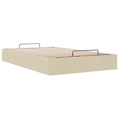 Bedframe zonder matras 120x190 cm stof crèmekleurig