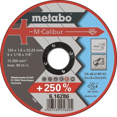 Metabo Accessoires M-Calibur Doorslijpschijf Ø 115x1,6x22,23 mm - 25 stuks - 616285000 Metabo Accessoires M-Calibur Doorslijpschijf Ø 115x1,6x22,23 mm - 25 stuks - 616285000