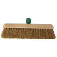 Zachte bezem van kokosvezel 30cm met kunststof houder - thumbnail