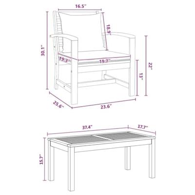 Tuinbankenset 5 pcs Naturel Massief Teakhout