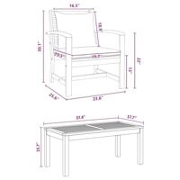 Tuinbankenset 5 pcs Naturel Massief Teakhout - thumbnail