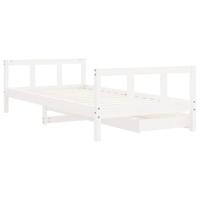Kinderbedframe met lades 90x190 cm massief grenenhout wit - thumbnail