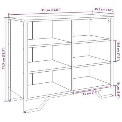 Dressoir 91x35,5x74,5 cm bewerkt hout grijs sonoma eikenkleurig Dressoir 91x35,5x74,5 cm bewerkt hout grijs sonoma eikenkleurig