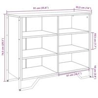 Dressoir 91x35,5x74,5 cm bewerkt hout grijs sonoma eikenkleurig - thumbnail
