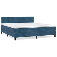 Boxspring met matras fluweel donkerblauw 160x200 cm - thumbnail