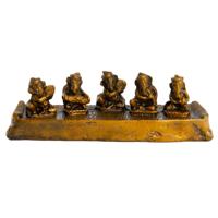 Ganesha Beeld Muziek op Plateau - set van 5 - thumbnail