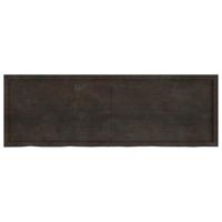 Wandschap 180x60x6 cm behandeld massief eikenhout donkergrijs - thumbnail