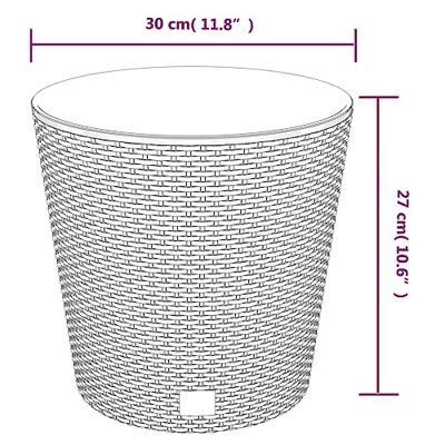 VidaXL Plantenbak met uitneembare bak rattan-look 15/15,3 l pp wit - thumbnail