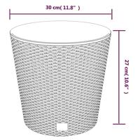 VidaXL Plantenbak met uitneembare bak rattan-look 15/15,3 l pp wit - thumbnail