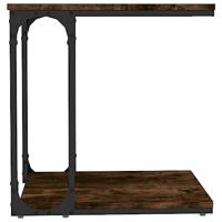 Bijzettafel 50x35x52 cm bewerkt hout gerookt eikenkleurig - thumbnail