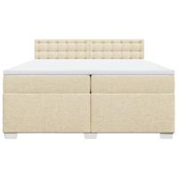 Boxspring met matras stof crèmekleurig 200x200 cm - thumbnail