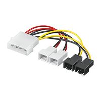 goobay 4P-2x 3P 12 Volt, 2x 3P 5 Volt adapter - thumbnail