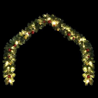 VidaXL Kerstslinger versierd met kerstballen en led-lampjes 10 m