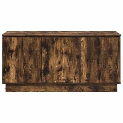 TV-meubel met LED Gerookt eiken 100 x 38 x 49 cm Bewerkt hout