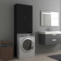 VidaXL Wasmachinekast 64x25,5x190 cm zwart - thumbnail