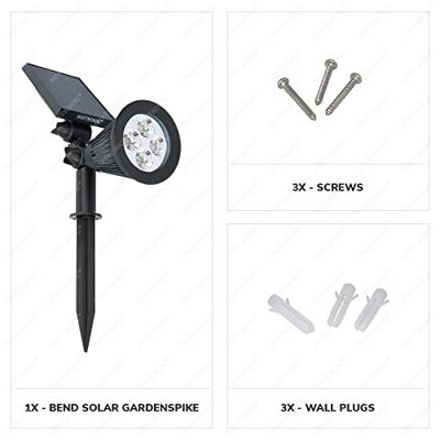 Bend solar prikspot - Incl. Schemerschakelaar - 6000K koud wit - 2 lichtstanden - 200lm - 6-9 uur brandtijd - Kantelbaar en richtbaar - IP65 waterdicht - thumbnail