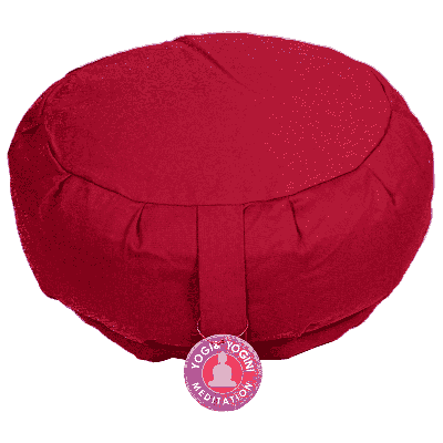 Yogi & Yogini Meditatiekussen Katoen Rond Rood - Geplooid - 33 x 16 cm Yogi & Yogini Meditatiekussen Katoen Rond Rood - Geplooid - 33 x 16 cm