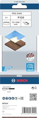 Bosch Accessories 2608606064 Schuurband Korrelgrootte (num) 120 (l x b) 508 mm x 75 mm 3 stuk(s)