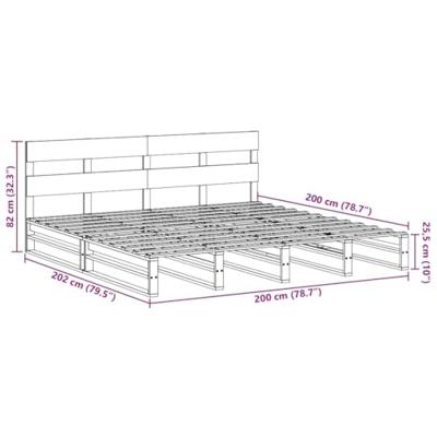 Bedframe zonder matras massief grenenhout 200x200 cm