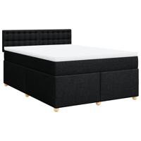 Boxspring met matras stof zwart 140x200 cm - thumbnail
