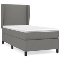 Boxspring met matras stof donkergrijs 90x190 cm - thumbnail
