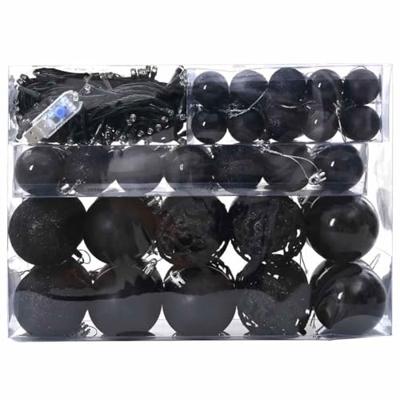 Kerstbal Set met 150 LED 61 pcs Zwart Kunststof - thumbnail
