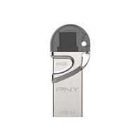 PNY Duo-link OTG USB flash drive 64 GB USB Type-A / Micro-USB 3.2 Gen 1 (3.1 Gen 1) Zilver - thumbnail