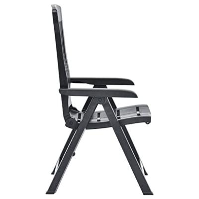 Tuinstoelen 2 st verstelbaar kunststof antracietkleurig Tuinstoelen 2 st verstelbaar kunststof antracietkleurig