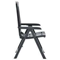 Tuinstoelen 2 st verstelbaar kunststof antracietkleurig - thumbnail