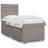 Boxspring met matras stof taupe 80x200 cm - thumbnail