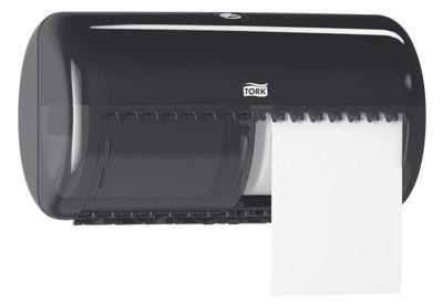 Toiletpapierdispenser Tork T4 Elevation duo zwart 557008 | 160 stuks